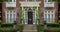 Front door of house with vines