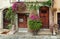 Front door of a residence in the old center of Cannes decorated