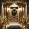 Front Entrance Door Decorations Christmas Holiday Celebrating Season Wreath AI Generated