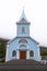 Front entrance of an old Seydisfjordur Church in Iceland