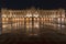 Front facade of Capitole de Toulouse, the city hall of the city of Toulouse, France, at night