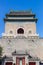 Front facade of the historic bell tower in Beijing