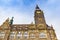 Front facade and tower of the town hall building in Wuppertal