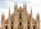 Front facade view of Duomo Cathedral, Milan