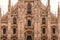 Front facade view of Duomo Cathedral, Milan