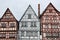 Front gables of half-timbered houses in Germany