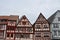 Front gables of half-timbered houses in Germany