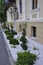 Front garden design of Vila Elisabeta Building from Baile Herculane Resort in Romania
