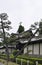 Front Garden with inland Canal of Higashi Honganji Temple in Kyoto City in Japan