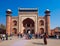 The front gate of the Taj Mahal, one of the World`s Wonders and a legend of eternal love of the emperor and his queen.