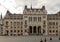 Front of the Hungarian Parliament Building from Kossuth Square, Budapest, Hungary