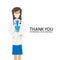 Front line heroes illustration female doctor with text thank you for keeping us safe and well