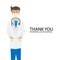 Front line heroes illustration male doctor with text thank you for keeping us safe and well