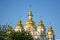 Front of Mikhailovsky monastery in Kiev, Ukraine, with their typical golden domes