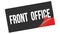 FRONT  OFFICE text on black red sticker stamp