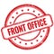 FRONT OFFICE text on red grungy round rubber stamp