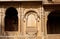 Front of the old house with beautiful stone balconies, India