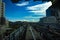 A front point of view on the railway at Yurikamome line in Tokyo