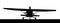 Front profile silhouette of landing X328 Atlas Angel Turbine sky