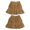 Front and rear brown corduroy skirt on white