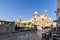 The front right street view of the Palermo Cathedral or Cattedrale di Palermo in a nice sunny afternoon in Palermo, Sicily