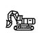 front shovel construction vehicle line icon vector illustration