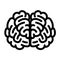 Front side brain icon, outline style