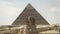 The front of the sphinx and pyramid of Khafre at Giza Near Cairo