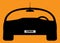 Front Sports Car Silhouette On Orange