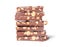 In front stack of seven chocolate bars