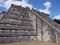 Front of tomb of the High Priest pyramid at Chichen Itza mayan town at Mexico