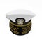 Front view admiral hat on white. 3D illustration