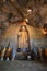 Front view of Afghan Bamiyan Buddha replica in custom-made grotto at the foot of the Golden Mount, Wat Saket, Bangkok