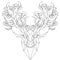 Front view of animal head triangular icon deer