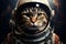 Front View Astronaut Cat Portrait. Generative By Ai