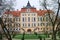 The front view of Baroque palace in Rogalin, Poland