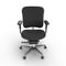 Front view black office chair. Object isolated of white. 3D illustration