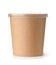 Front view of blank brown disposable paper bucket