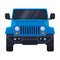 Front View of Blue Off Road Truck, SUV Pickup, Jeep Car Flat Vector Illustration