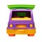 Front view children plastic toy dump truck vector illustration on a white isolated background