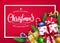 Front View Christmas Holiday Banner Design with Wishing You A Merry Christmas