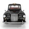 Front view Classic black British taxi on white. 3D illustration