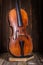Front view of a classical old violin