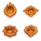 Front view Collage of beautiful designer clay lamps.