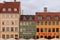 Front view of colored buildings of Nyhavn in summertime in Copenhagen, Denmark