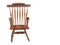 Front view Di cut brown wooden rocking chair on white background, vintage,object,furniture background,copy space