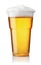 Front view of draught beer in plastic disposable cup
