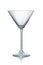 Front view of empty classic martini glass