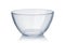 Front view of empty glass bowl