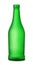 Front view of empty green matt bottle